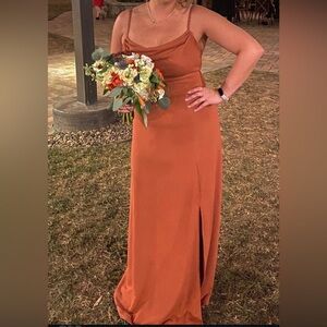 Birdy Grey Ash Crepe Dress - Terracotta